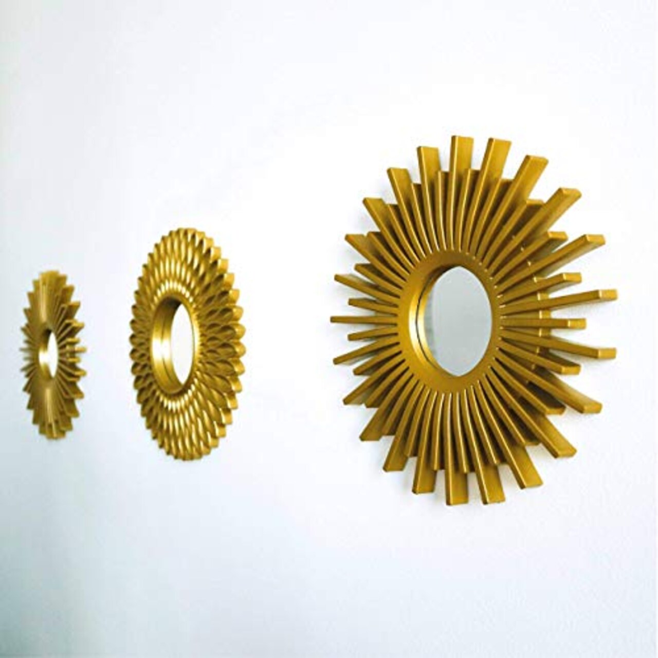 3 Pack Gold Decorative Wall Mirrors Decorative Mirrors Ideal for Home, Bedroom and Living Room Decoration | Round Wall Mirrors Original Gifts for Women | Wall Decoration
